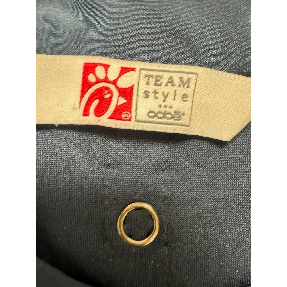 Chick-fil-A Oobe Team Style Employee Uniform Shirt Navy Blue Red Mens Medium - Picture 4 of 16